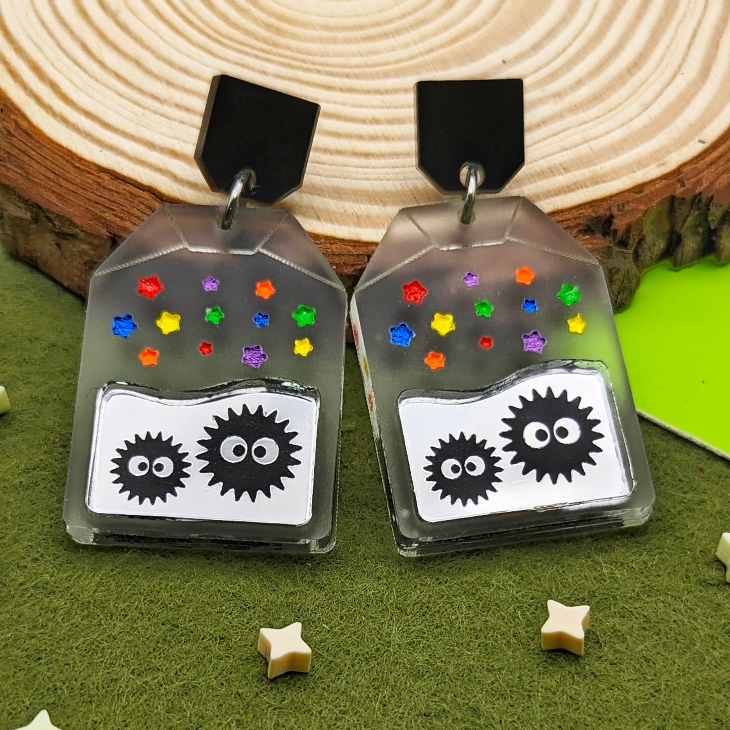 Soot Tea Colorful Statement Earrings