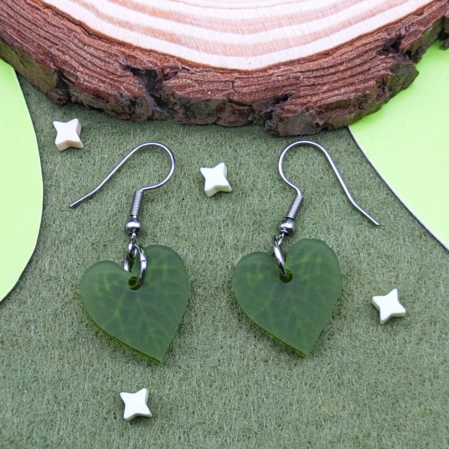 Mini Heart Leaf Earrings