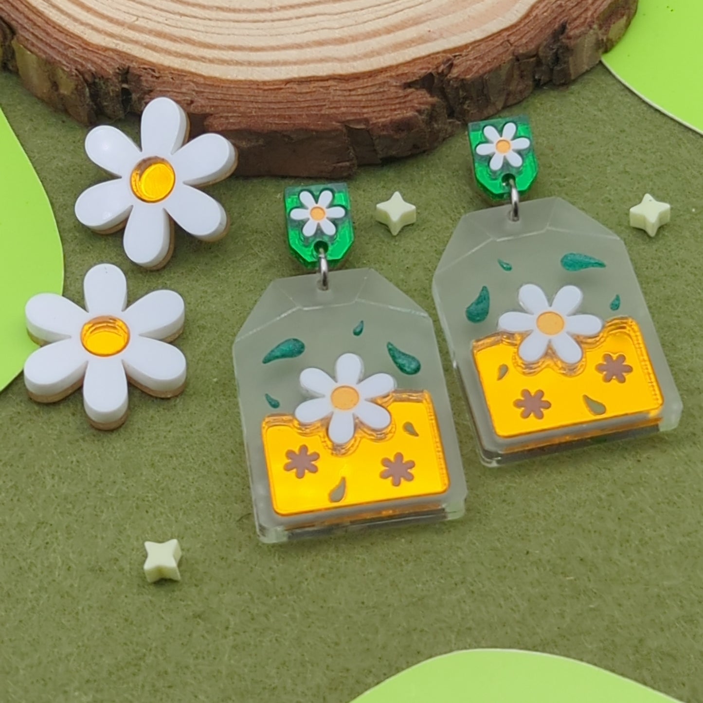 Flower Tea Statement Earrings