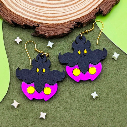 Shiny Pumpkin Boo Earrings