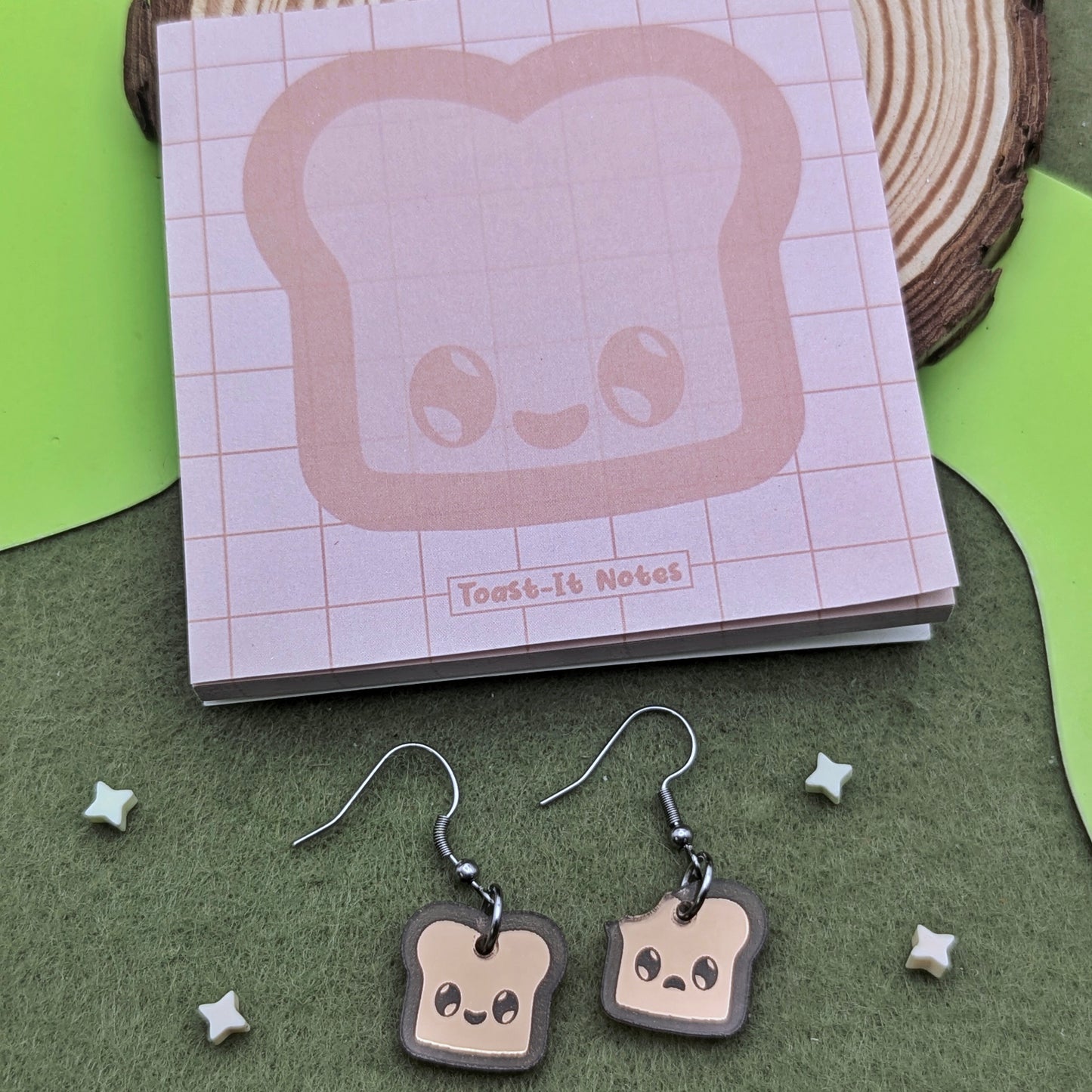 Toast-It Note Earring + Stationery Bundle