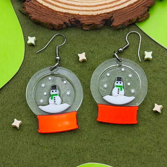 Snow Globe Handmade Earrings