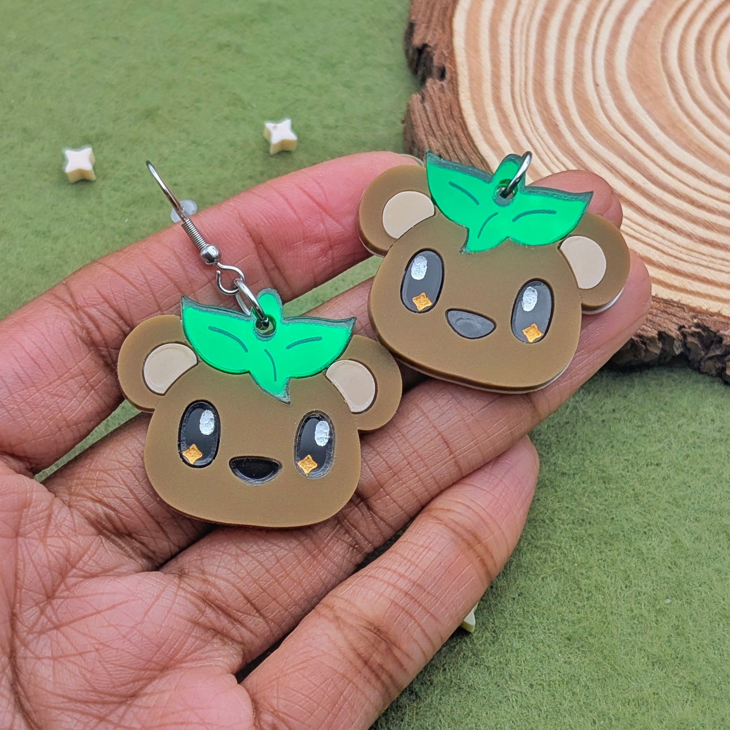 Shade Bear Head Earrings