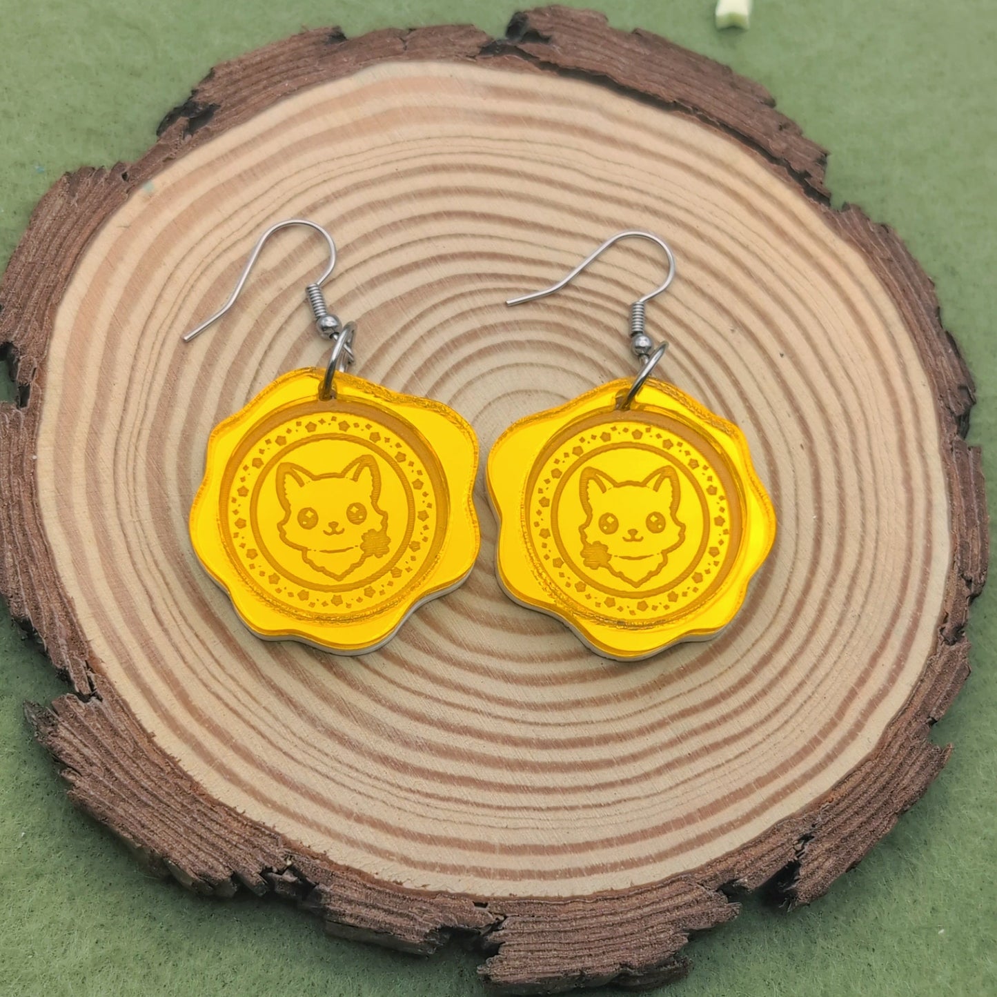 Clover Wax Seal Earrings