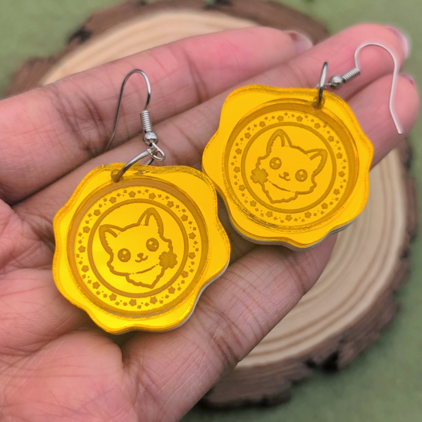 Clover Wax Seal Earrings