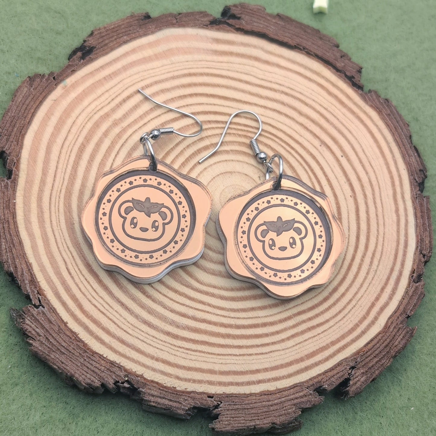 Shade Bear Wax Seal Earrings
