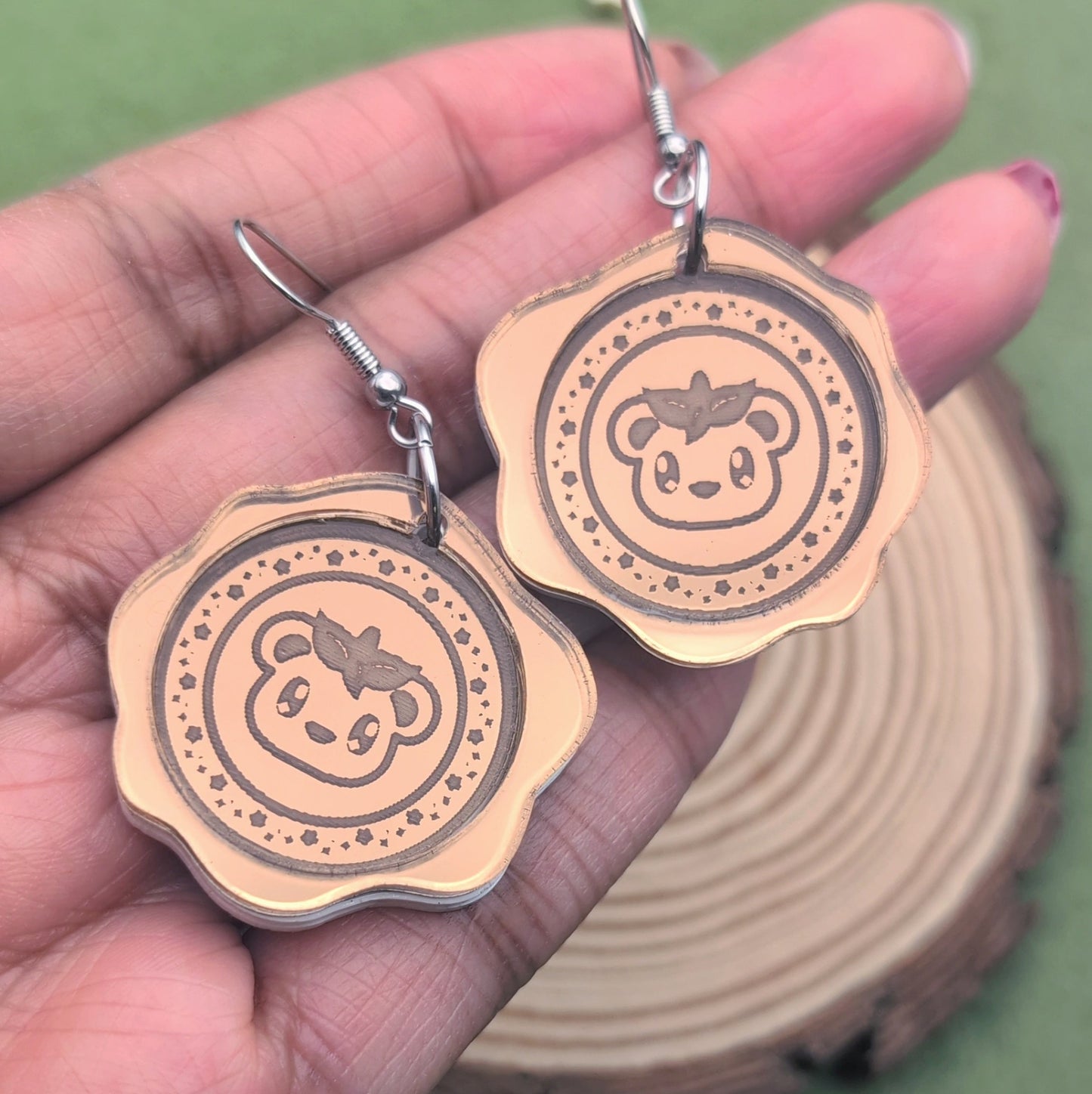 Shade Bear Wax Seal Earrings