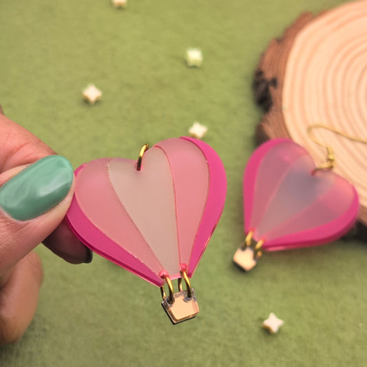 Heart Air Balloon Earrings