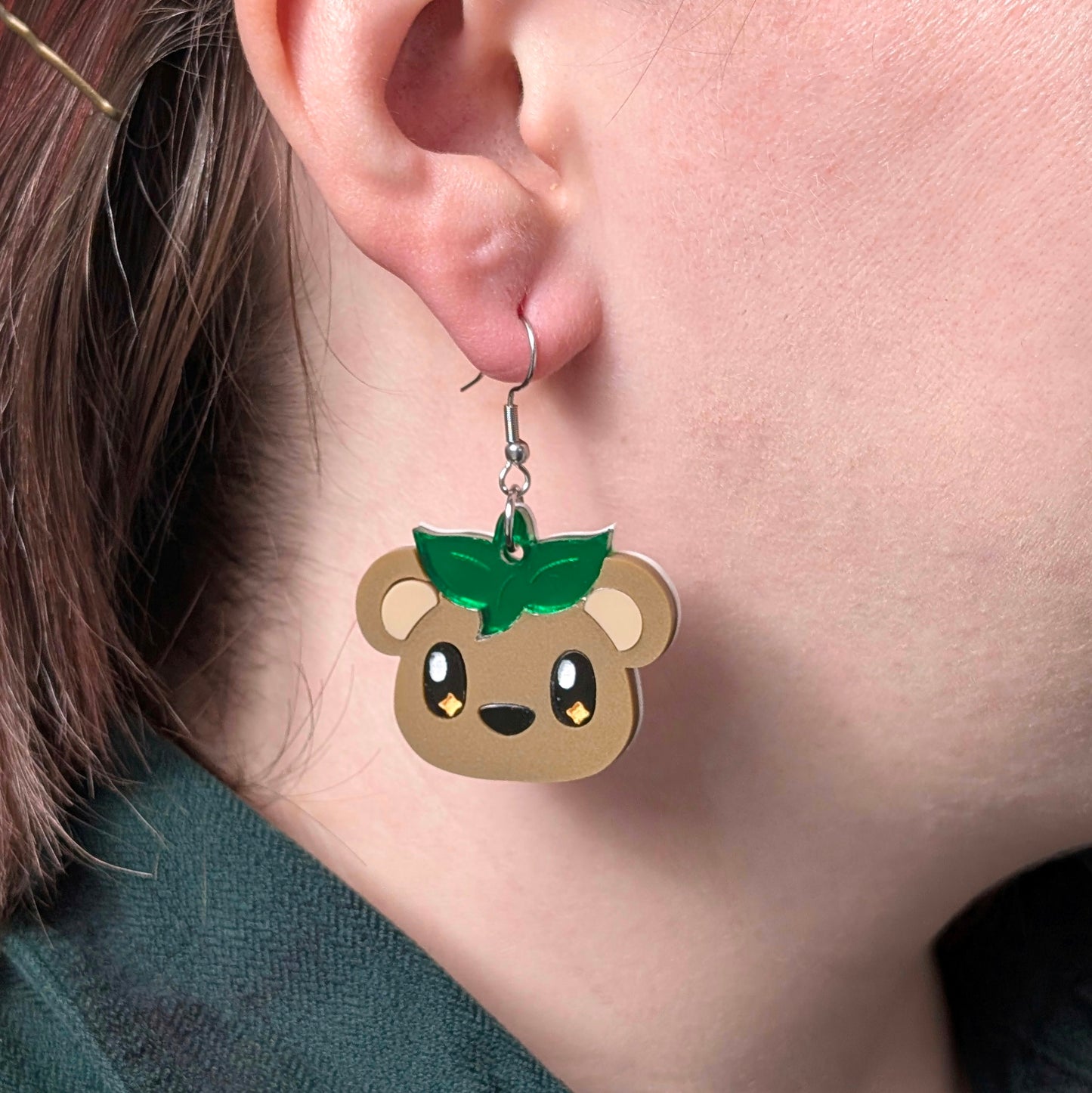 Shade Bear Head Earrings