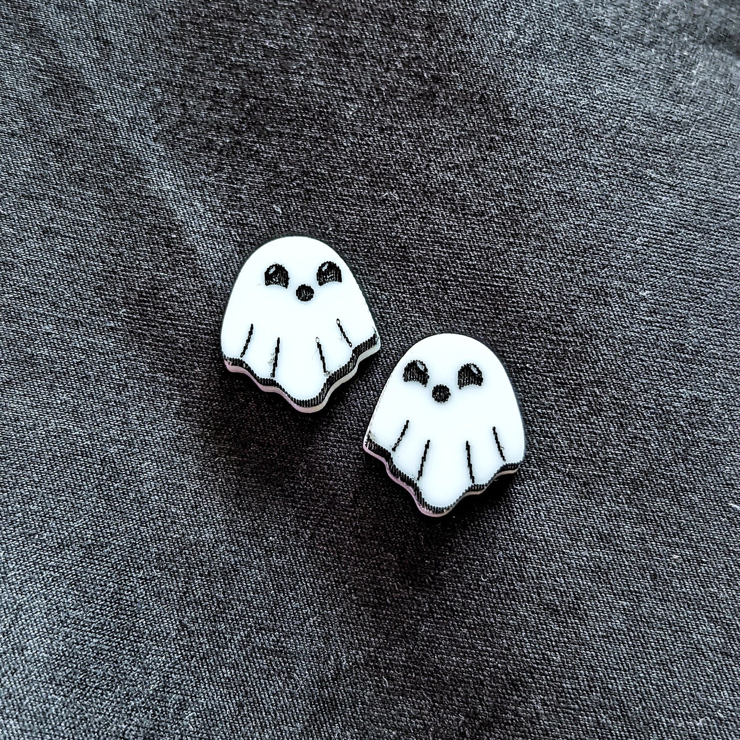 White Ghost Stud Earrings