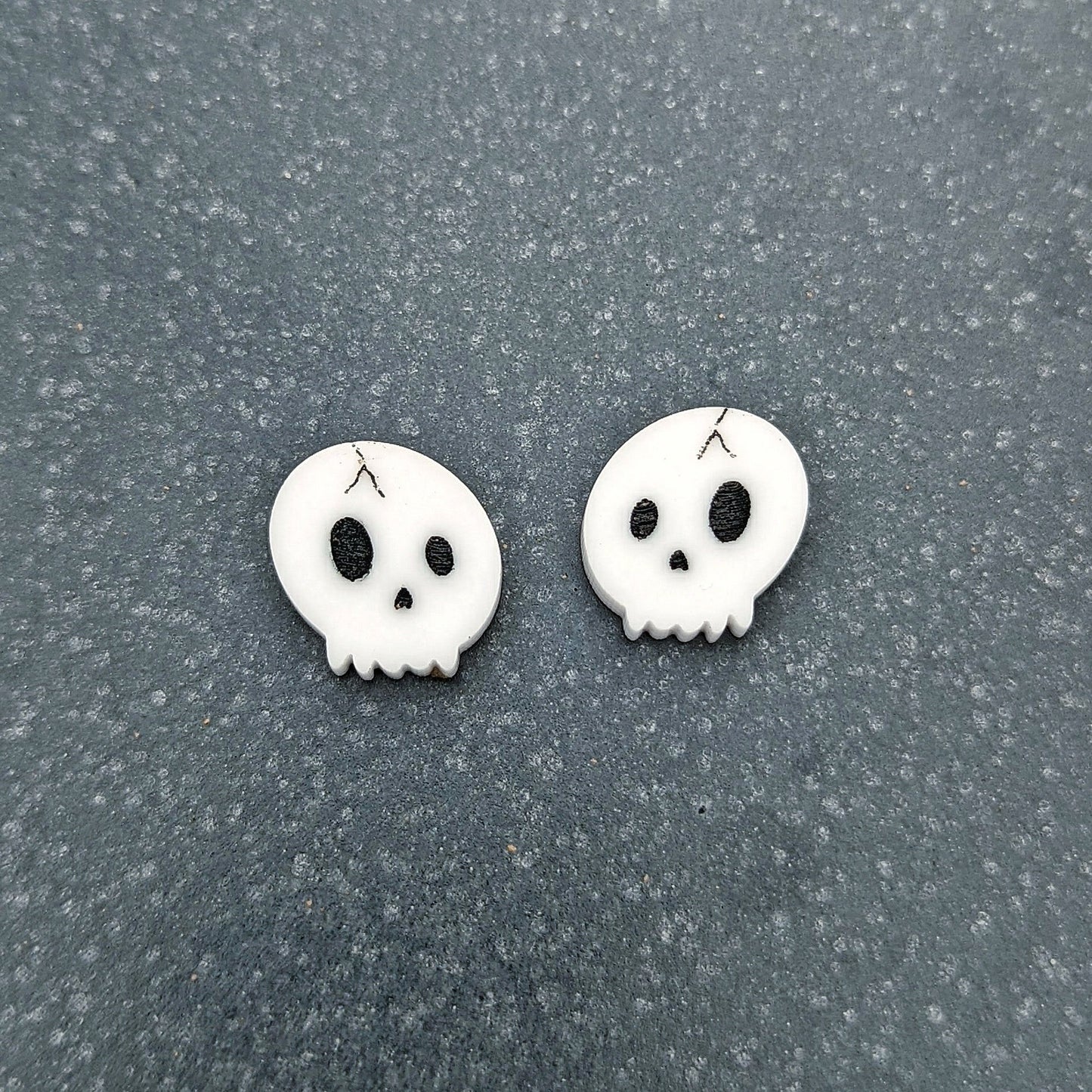 White Skull Stud Earrings