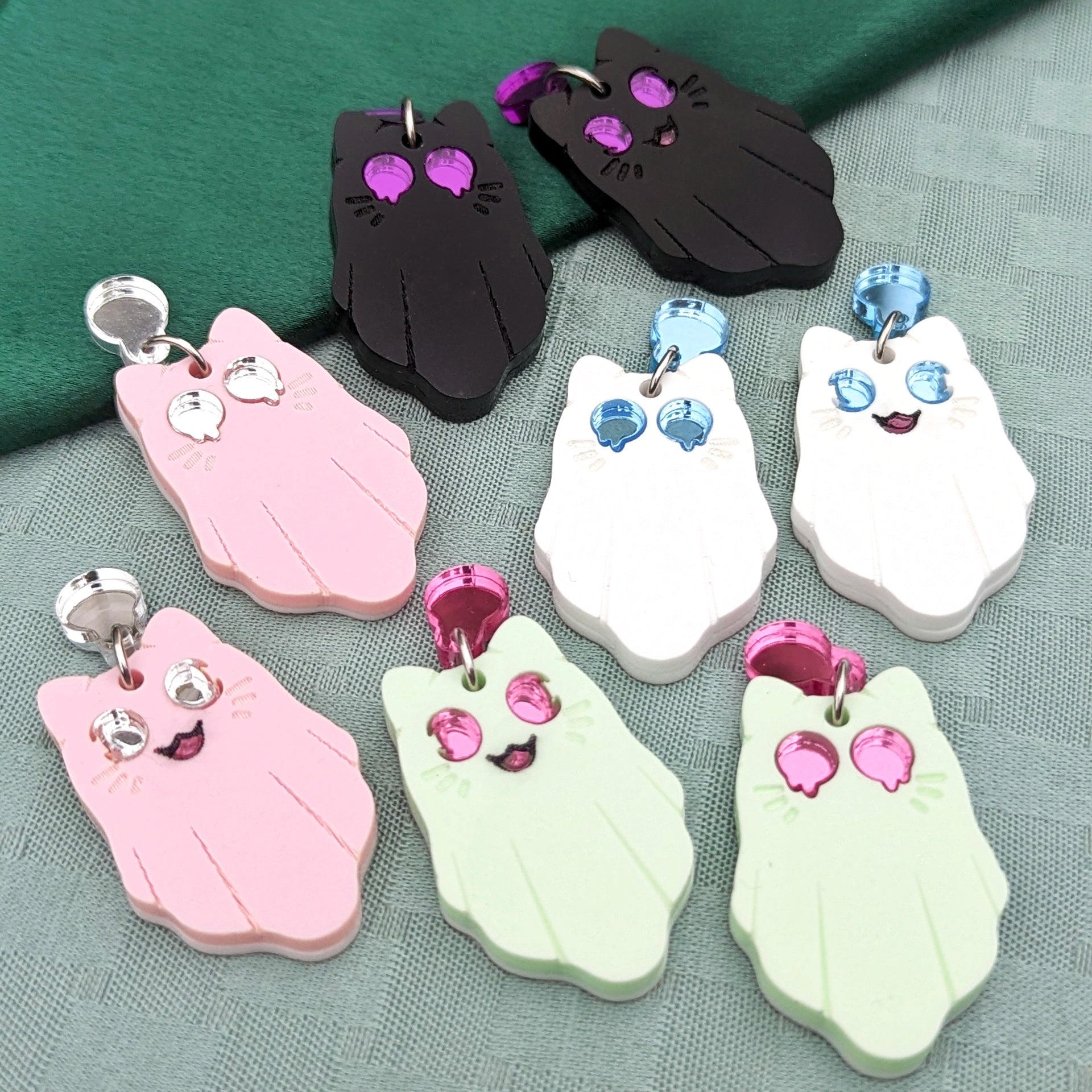 Ghost Cat Earrings