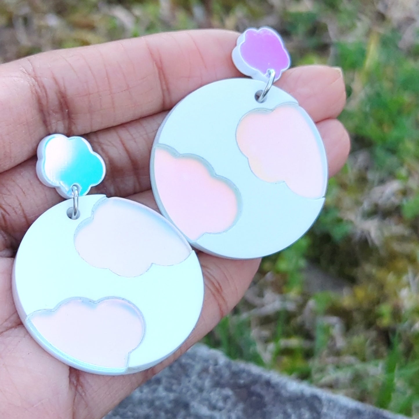 Dreamy Cloud Iridescent Dangle Earrings