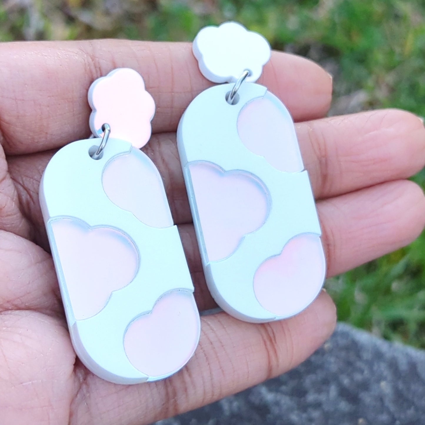 Dreamy Cloud Iridescent Dangle Earrings