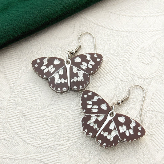 Marbled White Butterfly Dangle Earrings