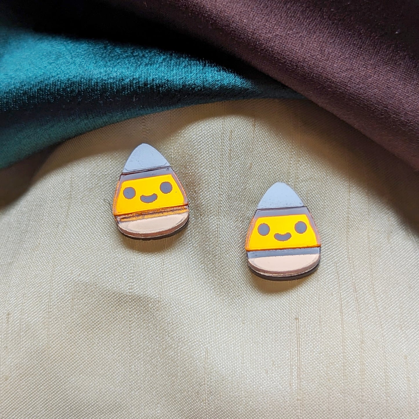 Caramel Candy Corn Stud Earrings