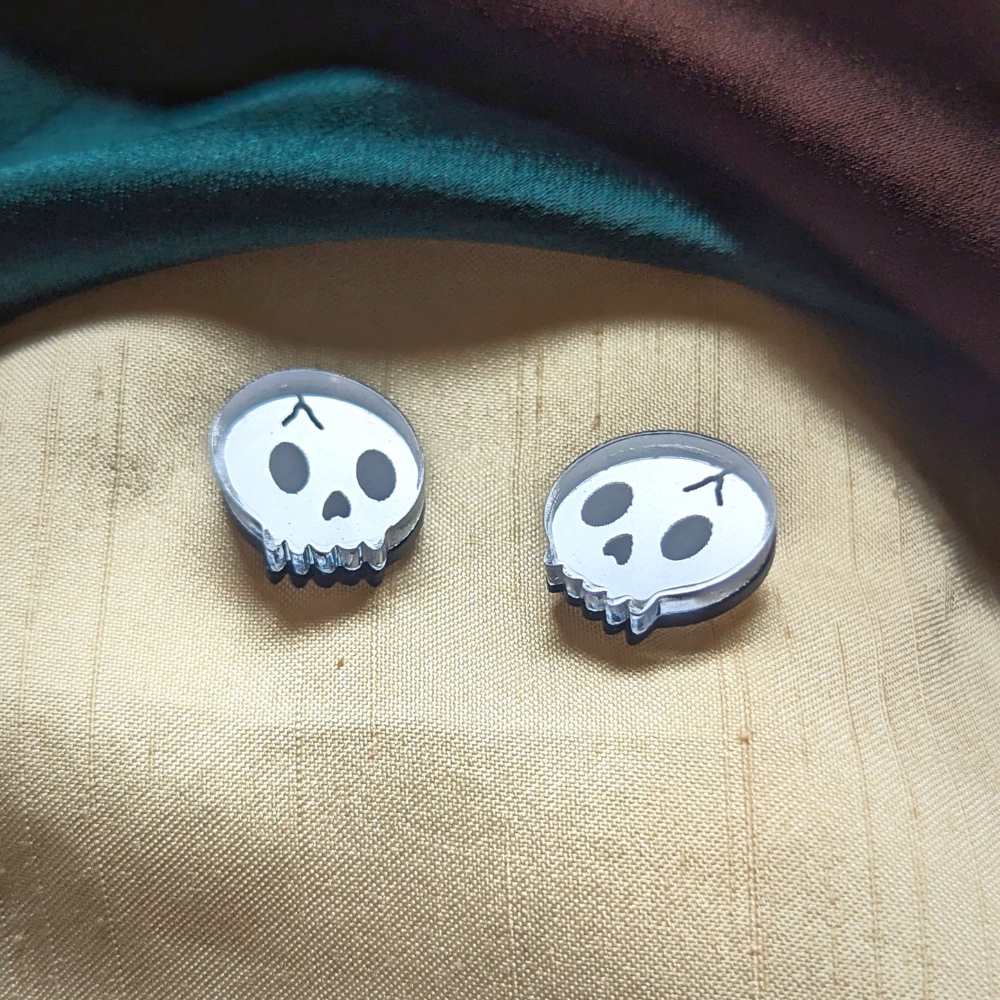 Silver Skull Stud Earrings