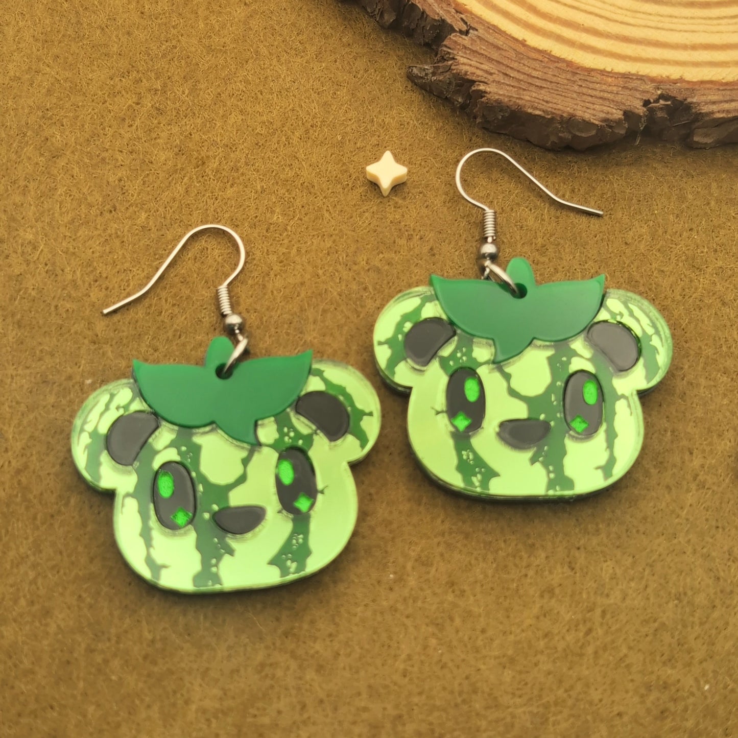 Watermelon Bear Statement Earrings