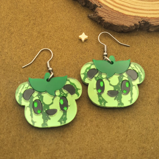 Watermelon Bear Statement Earrings