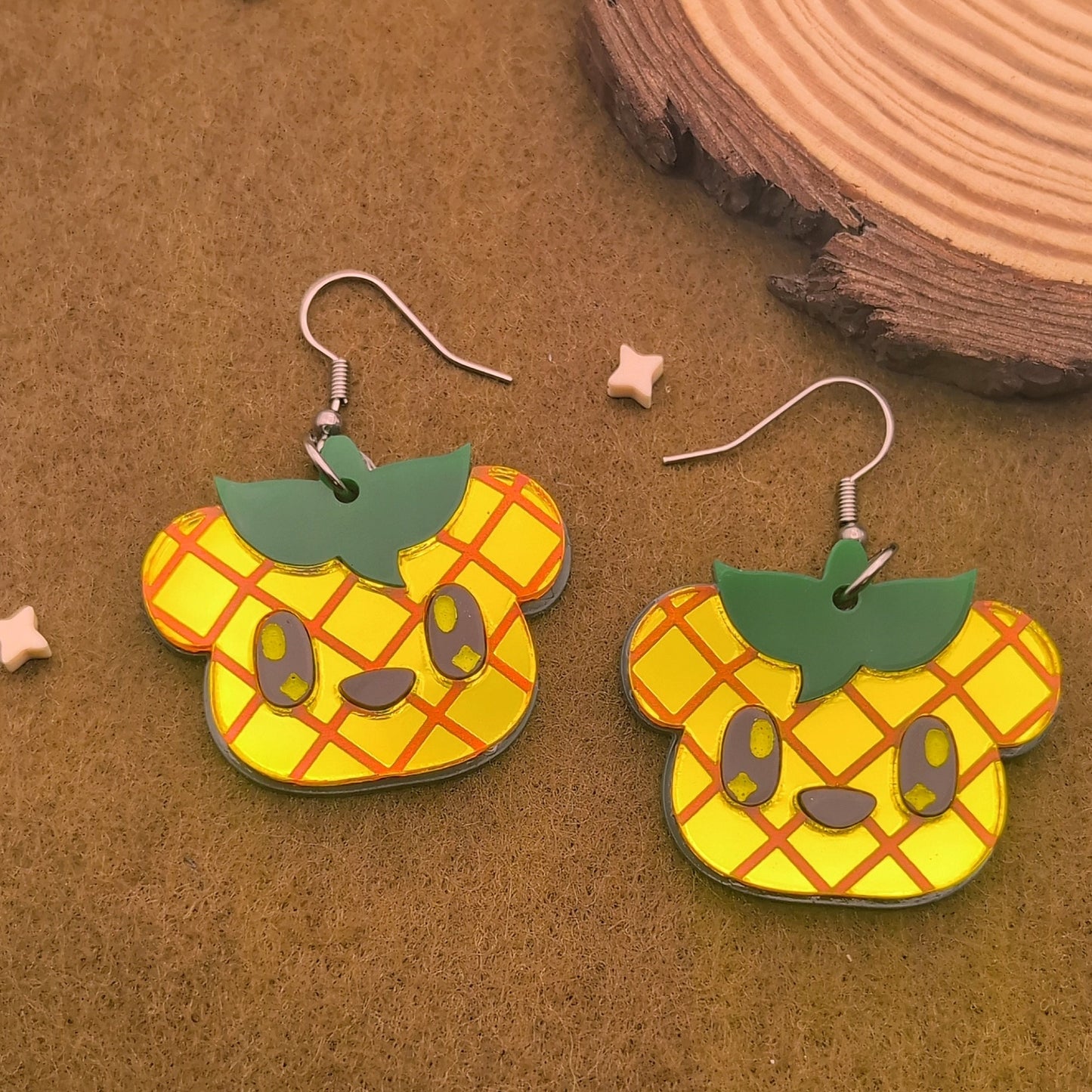 Pineapple Bear Statement Earrings