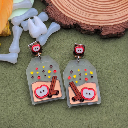 Apple Cinnamon Tea Statement Earrings
