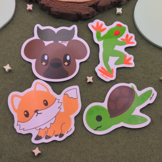 Animal Friends 4 Vinyl Sticker Set