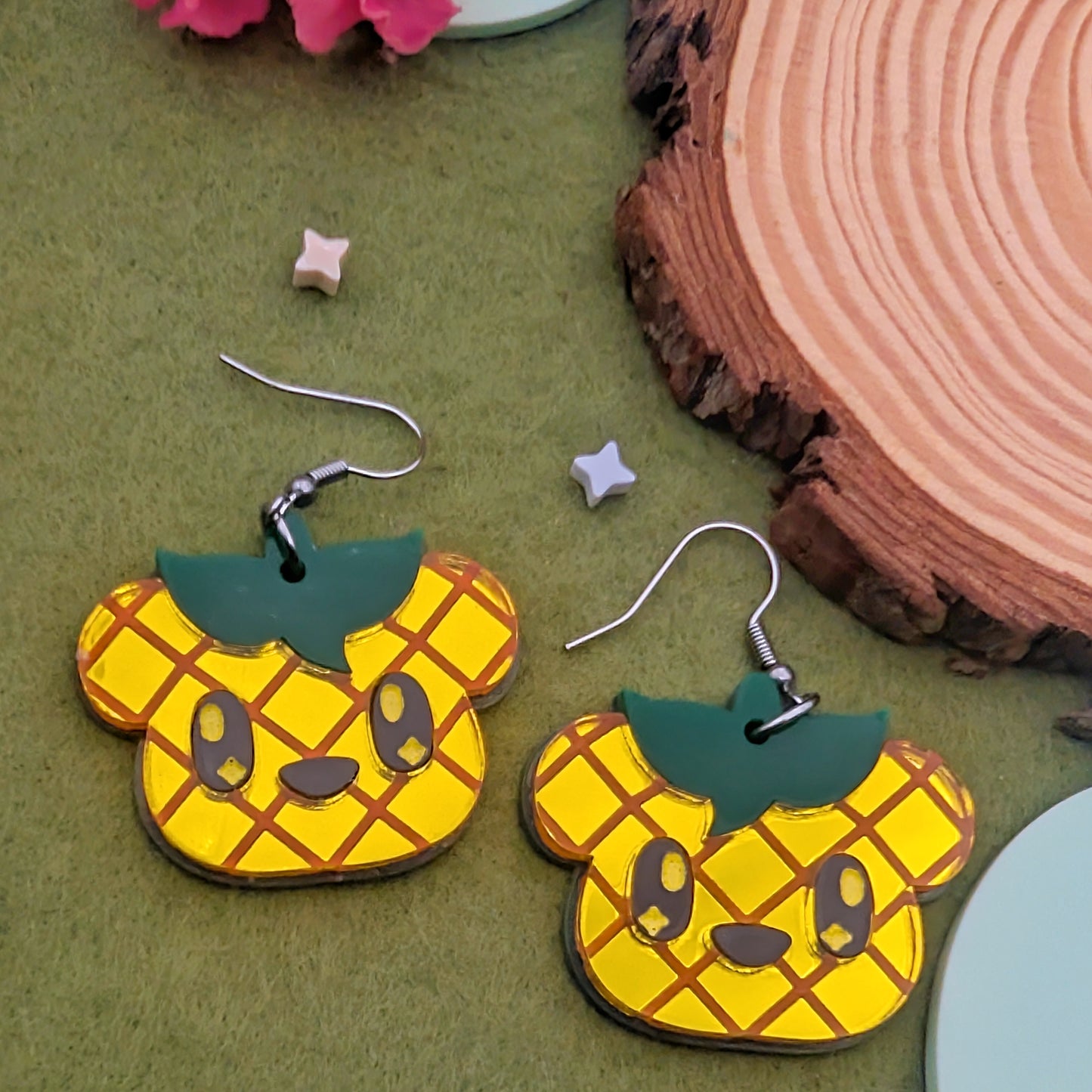 Pineapple Bear Statement Earrings