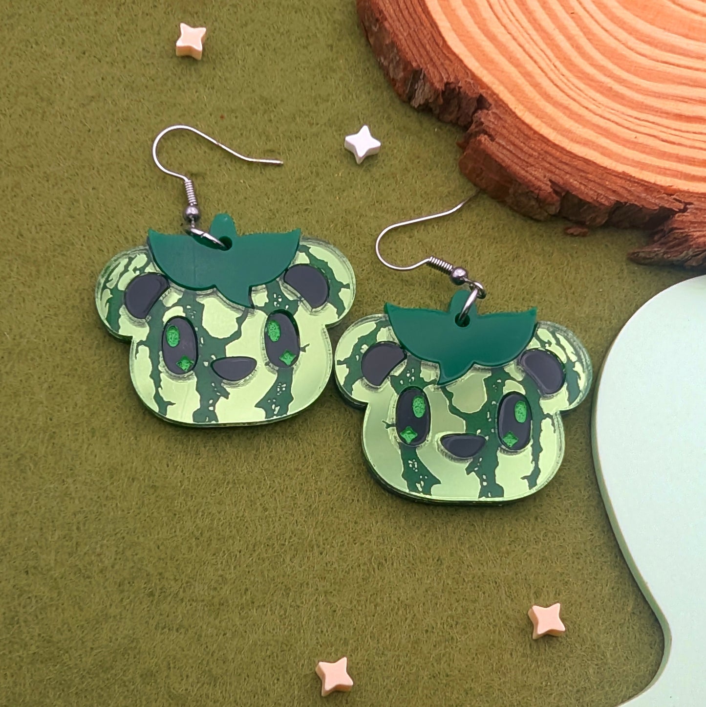 Watermelon Bear Statement Earrings