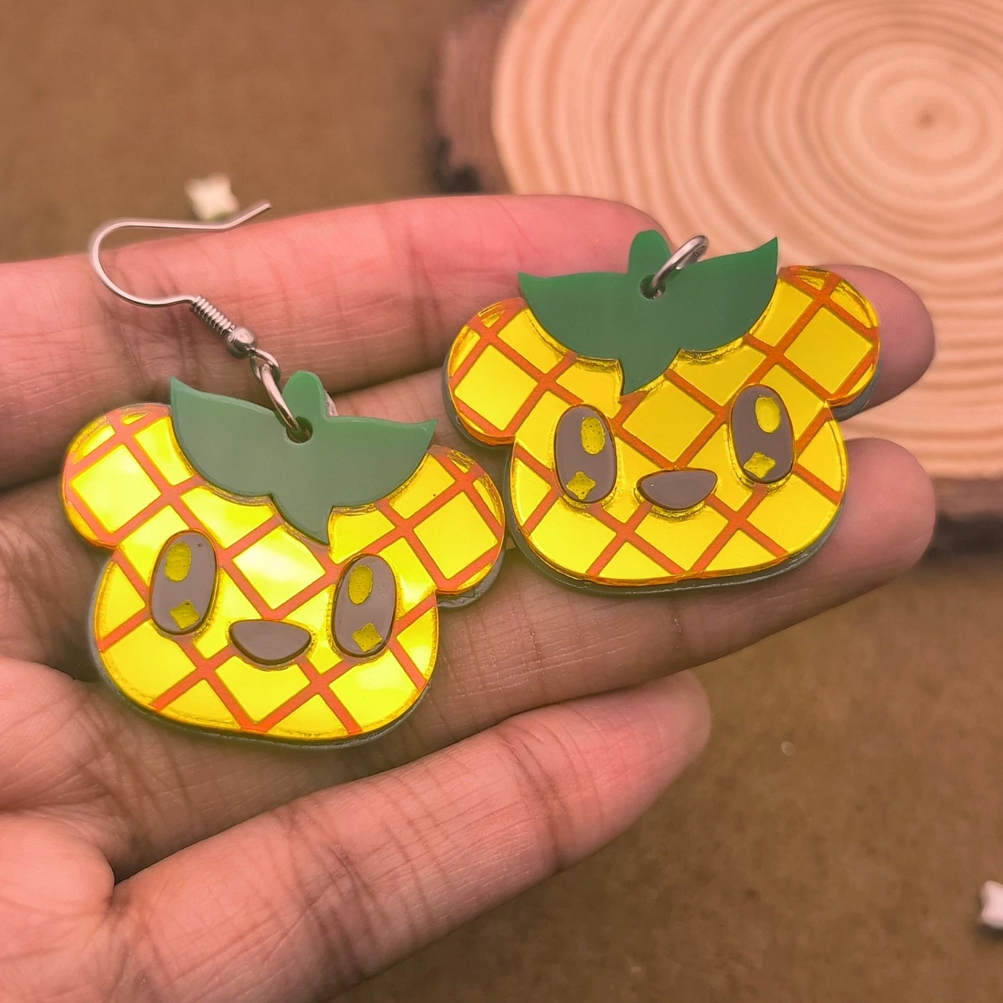 Pineapple Bear Statement Earrings