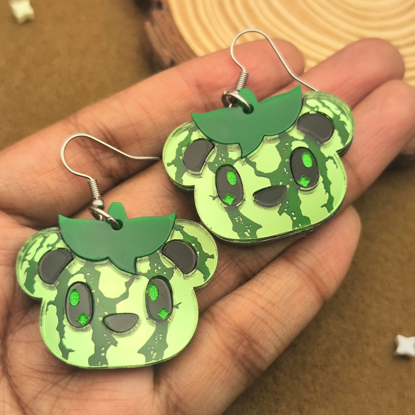 Watermelon Bear Statement Earrings