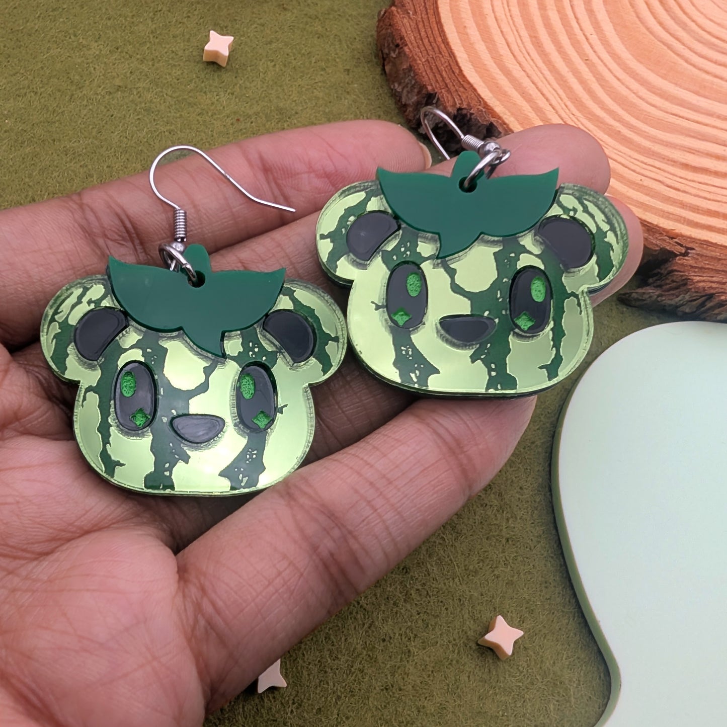Watermelon Bear Statement Earrings