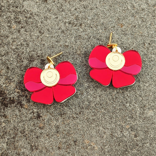 Sailor Scout Bow Red Statement Earrings