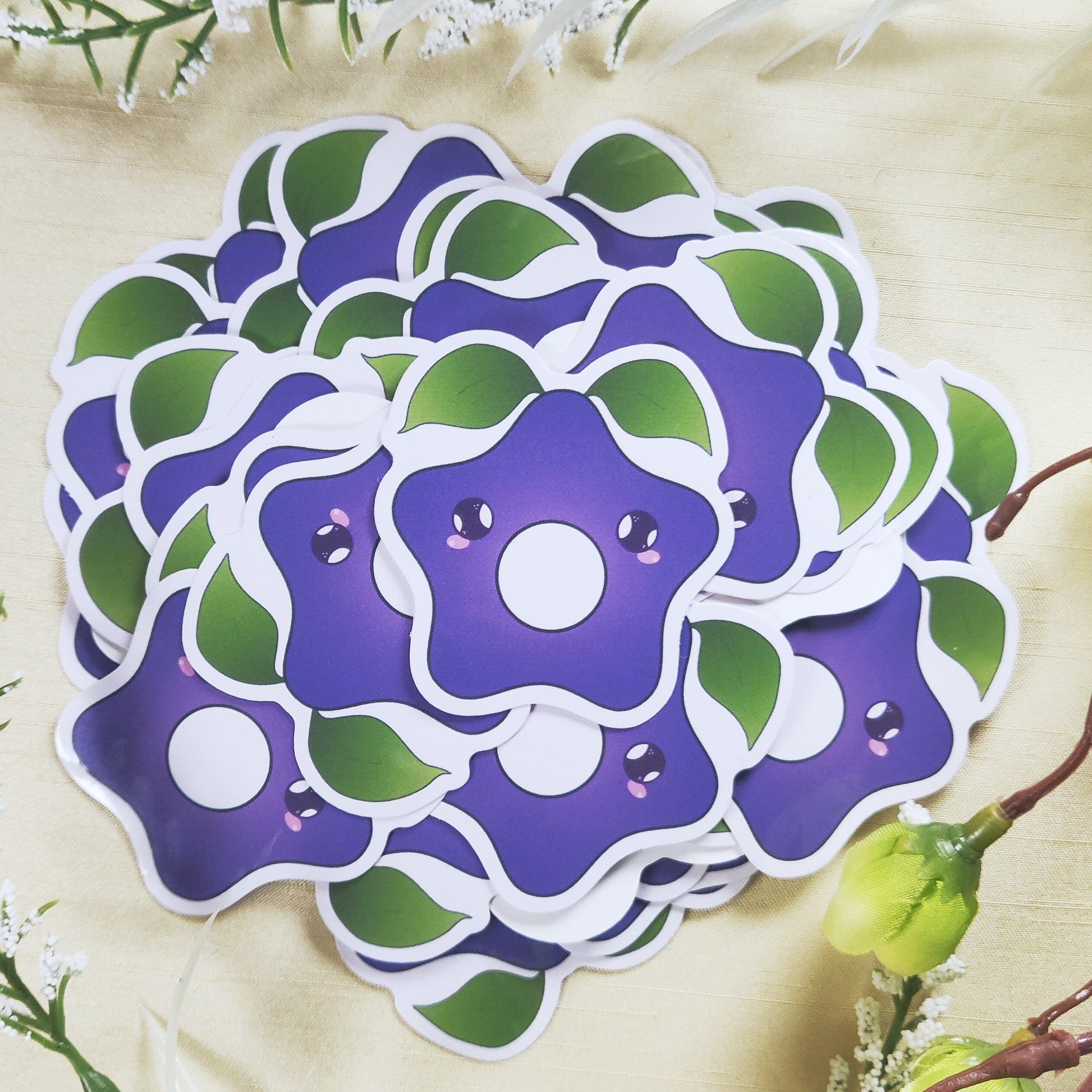 2 in purple and green cute Stardrop stickers