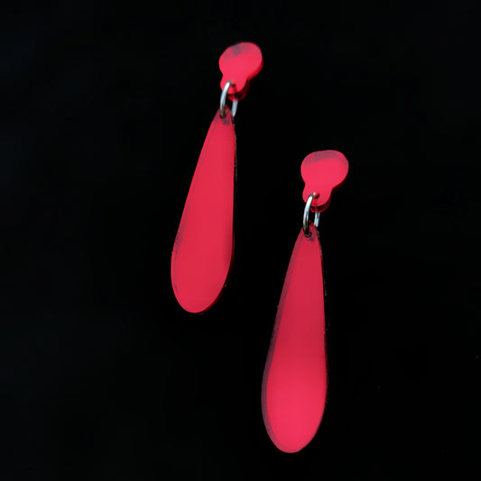 Red Drip Dangle Earrings