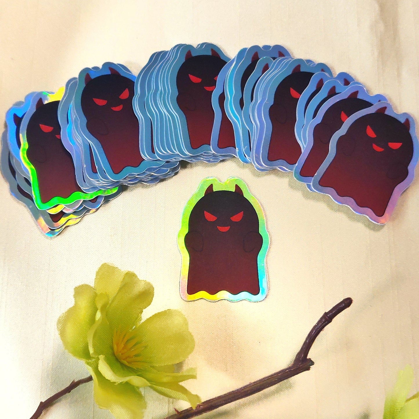 Devil Ghost Holographic Stickers