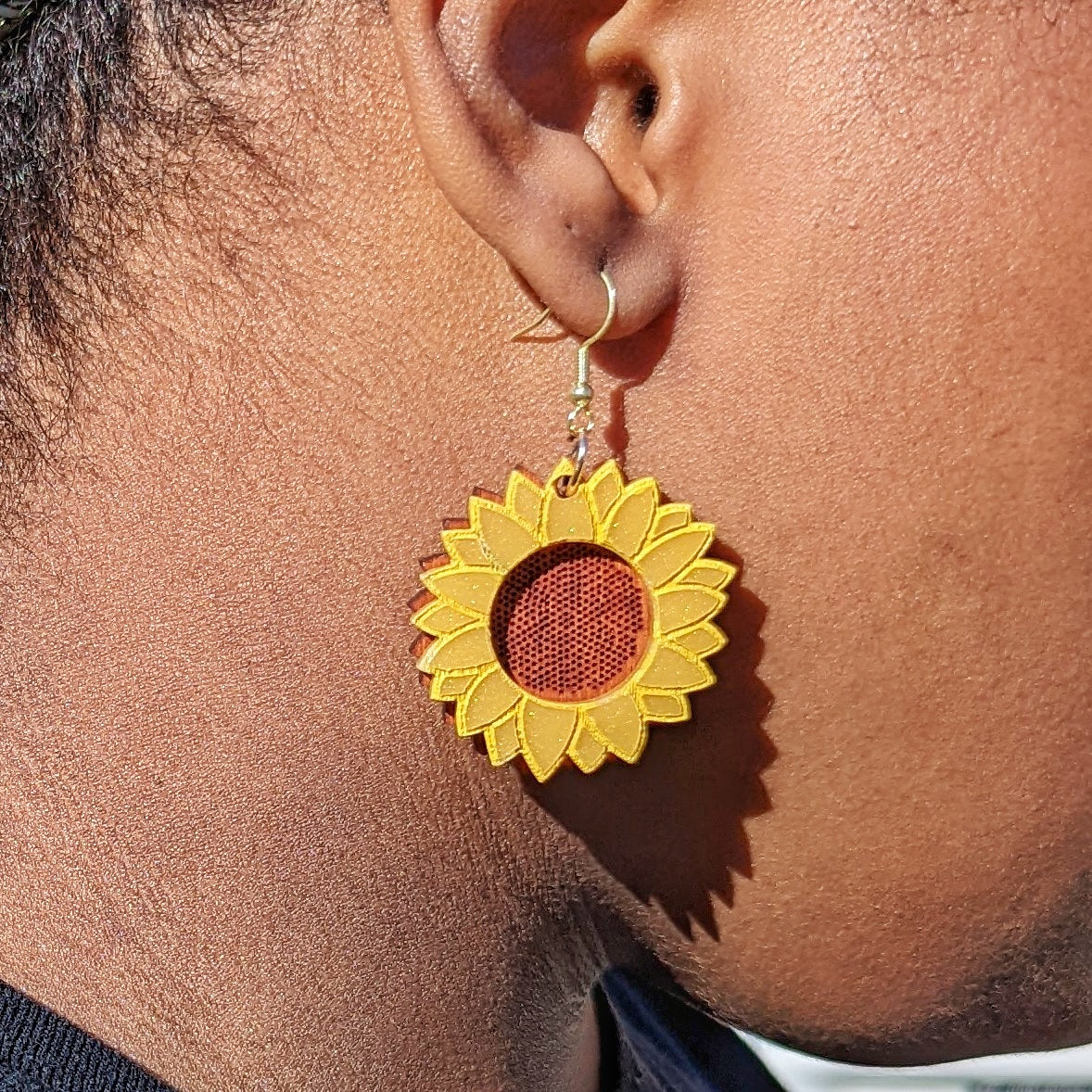 Yellow Sunflower Dangle Earring