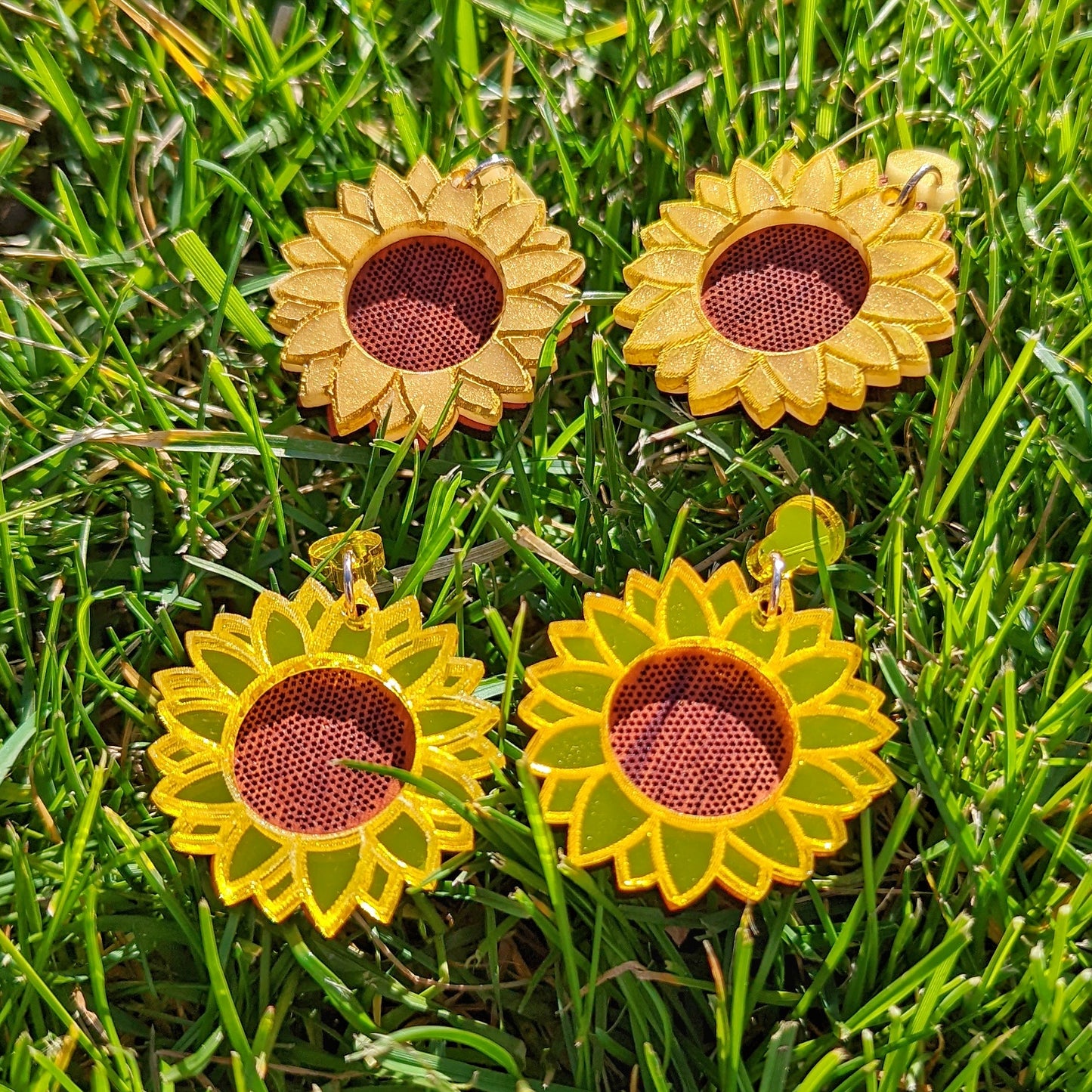 Yellow Sunflower Dangle Earring