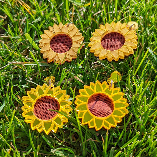 Yellow Sunflower Dangle Earring