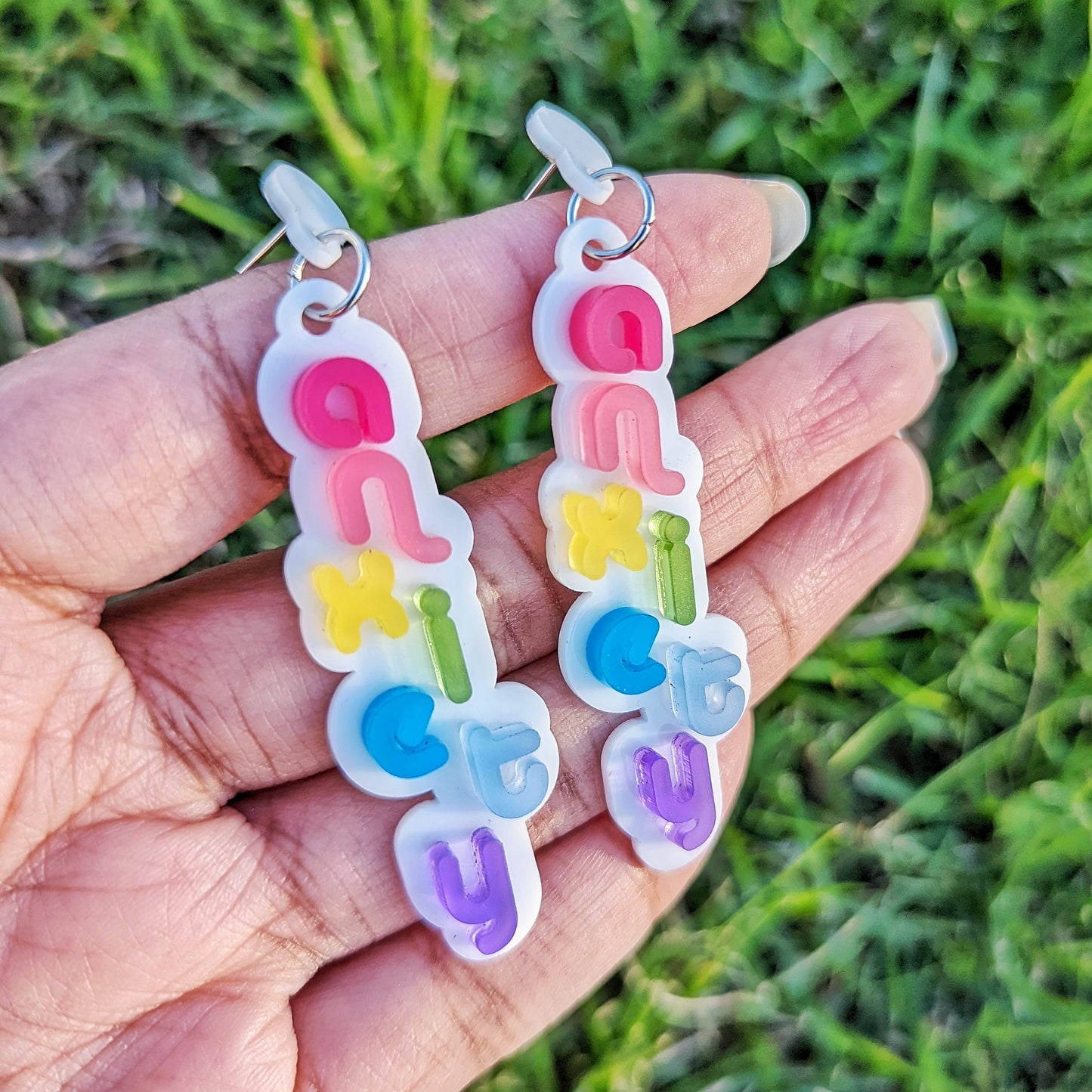 Rainbow Anxiety Colorful Statement Earrings