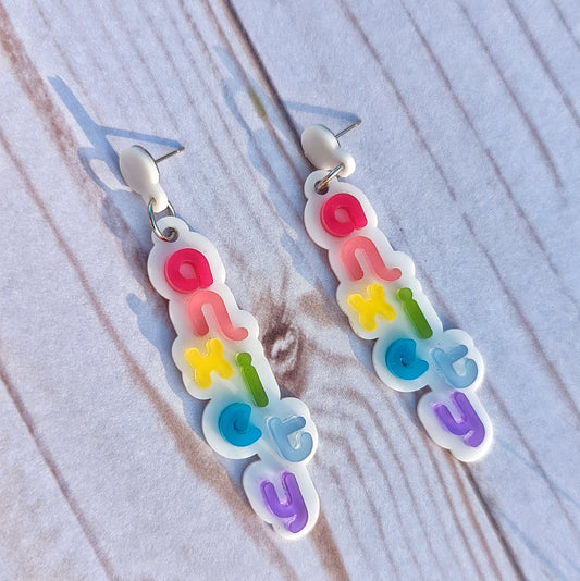 Rainbow Anxiety Colorful Statement Earrings