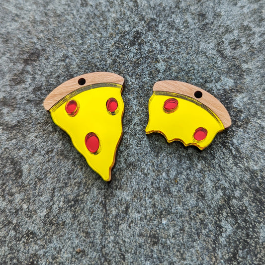 Pizza Slice Yellow and Red Statement Earrings