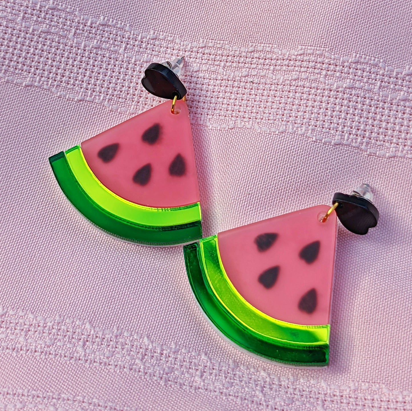 Watermelon Slice Colorful Statement Earrings