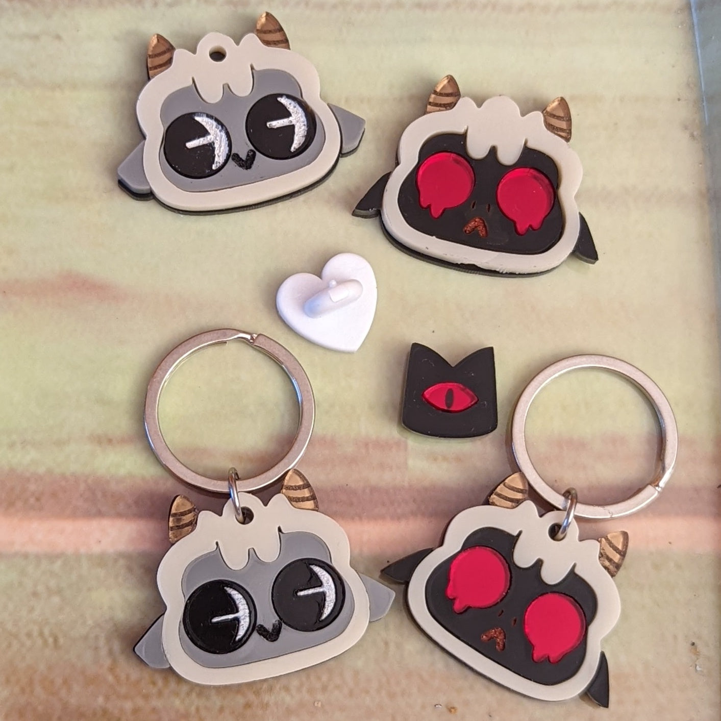 Lamb Pins and Keychains