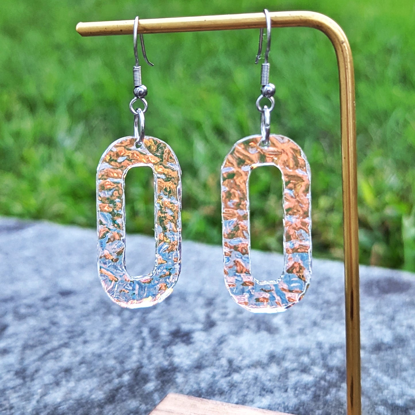 Iridescent Bubble Hoop Statement Earrings