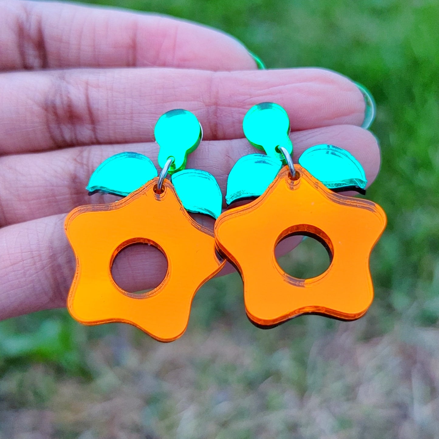 Pumpkin Starfruit Dangle Earrings