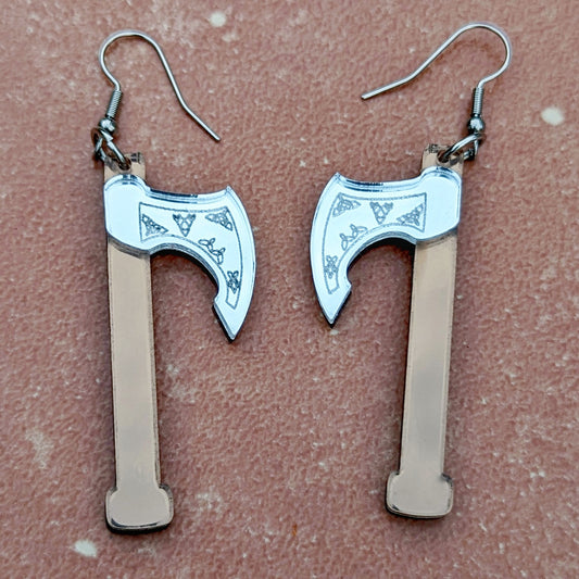 Ornate Axe Dangle Earring