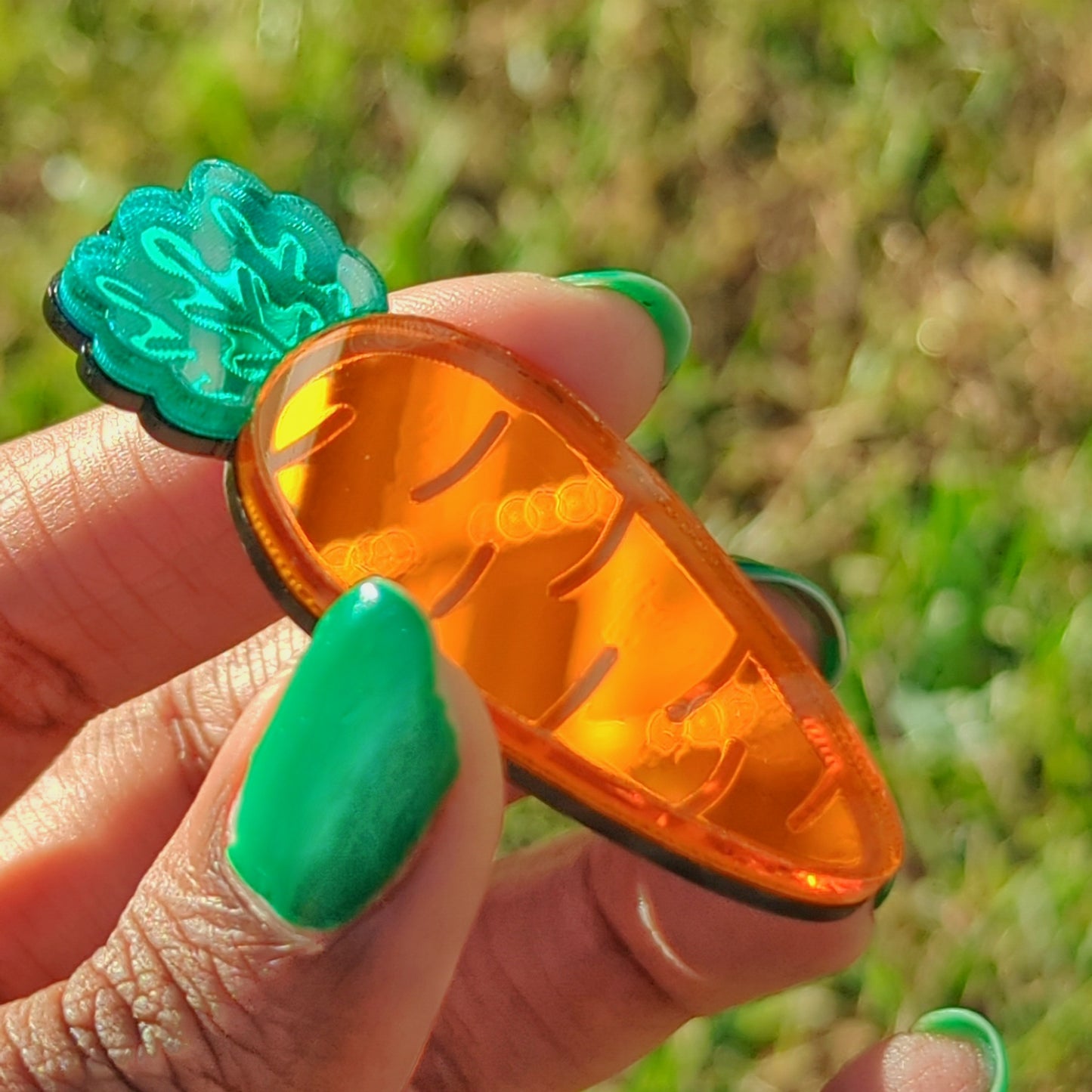 Orange Carrot Brooch Pin