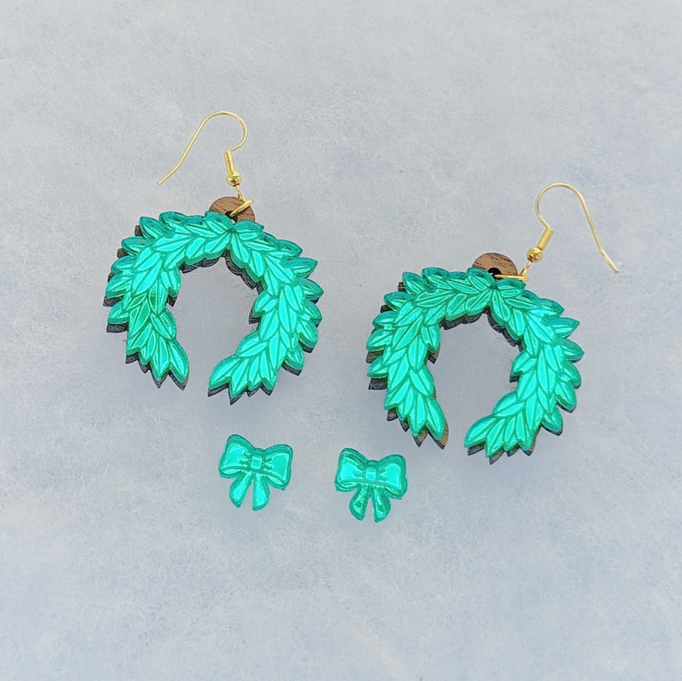 Holiday Laurel Wreath Dangle Earrings