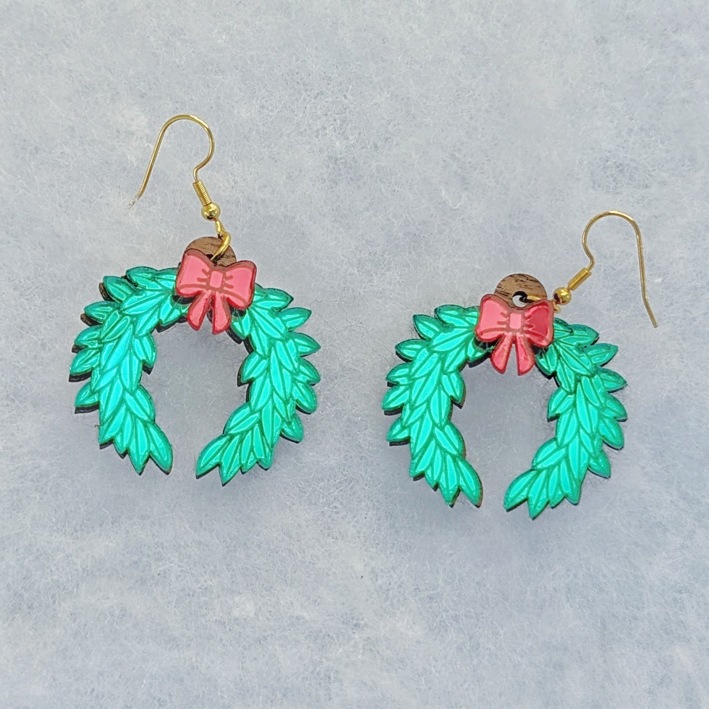 Holiday Laurel Wreath Dangle Earrings