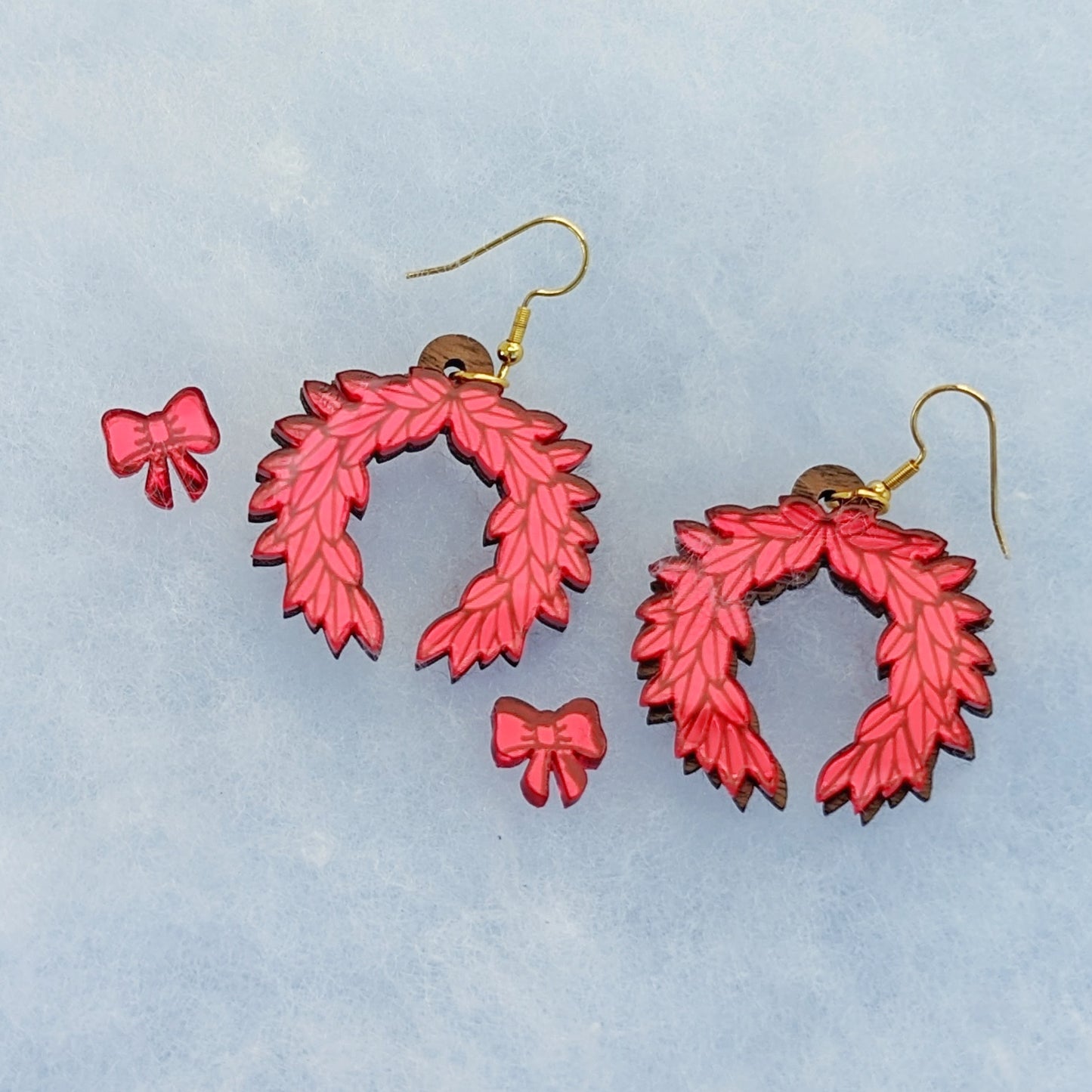 Holiday Laurel Wreath Dangle Earrings